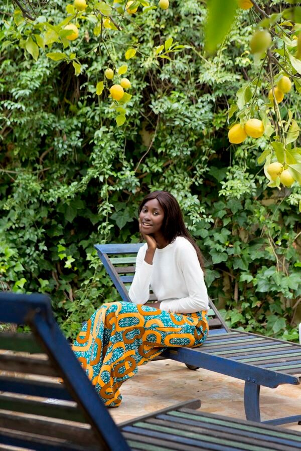 Falda larga con estampado africano en tejido wax 100% algodón. Hecha a mano. Ropa étnica artesanal exclusiva.