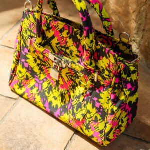 Bolso estampado Rosalie Mini amarillo, rosa y negro